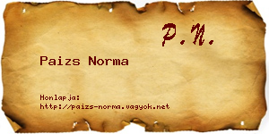 Paizs Norma névjegykártya